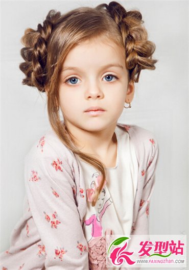 2015儿童节小女孩可爱扎发 欧美小女孩发型不