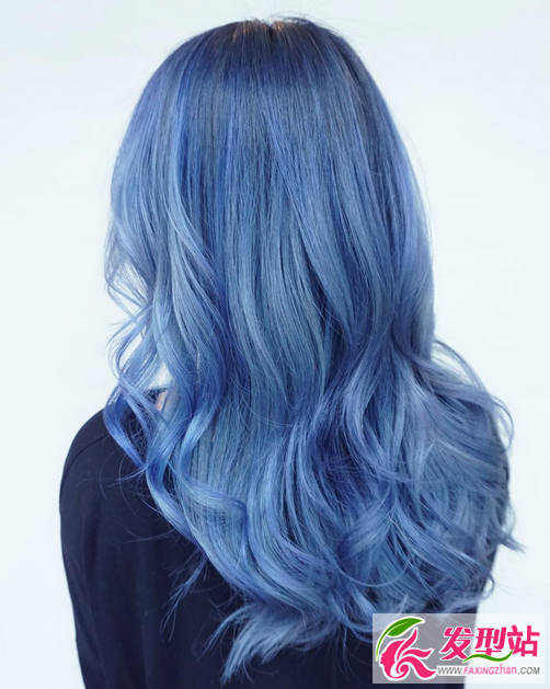 染发蓝色效果图-黑蓝色头发效果图-真人蓝黑色头发效果图-深蓝灰色 发