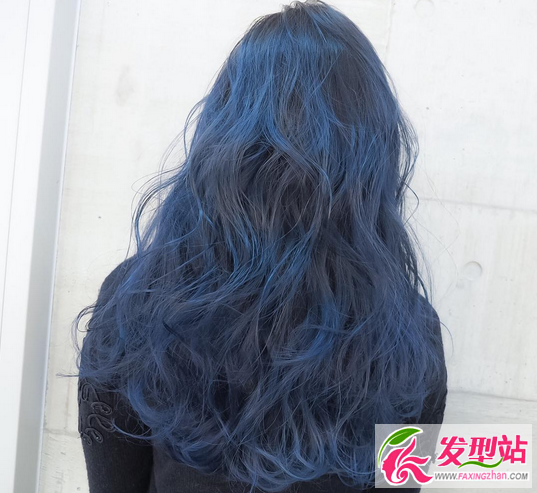 蓝色藏蓝色宝石蓝 蓝色系染发发型图片大全
