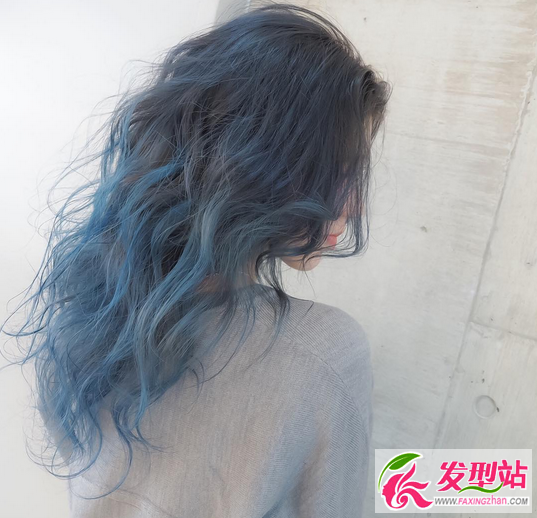 蓝色藏蓝色宝石蓝 蓝色系染发发型图片大全(4)