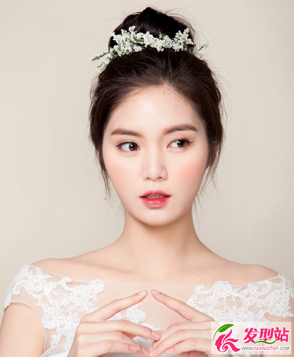2016韩国新娘妆发韩范时尚新娘发型图片3
