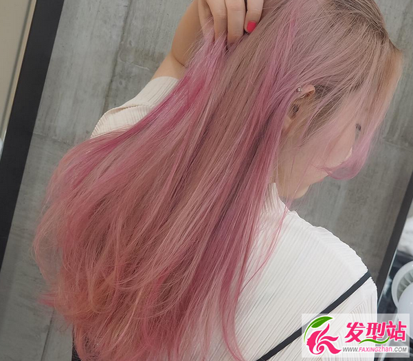 樱珊瑚色头发效果图樱花奶油粉色染发图片大全