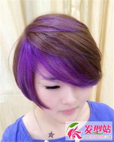 灰紫色头发图片短发图片