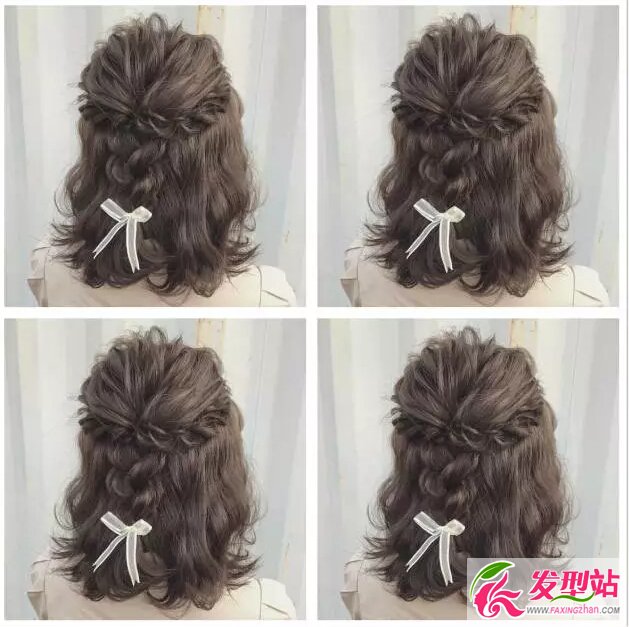 秋冬短发怎么扎好看 仙女范公主头半扎发图片