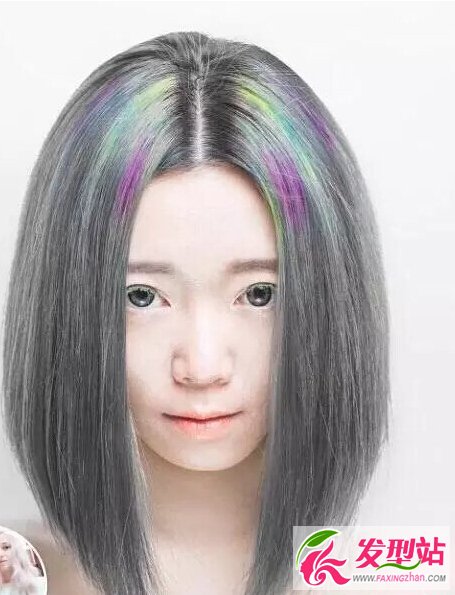 闷青灰色染发颜色设计 闷青灰色染发效果图片