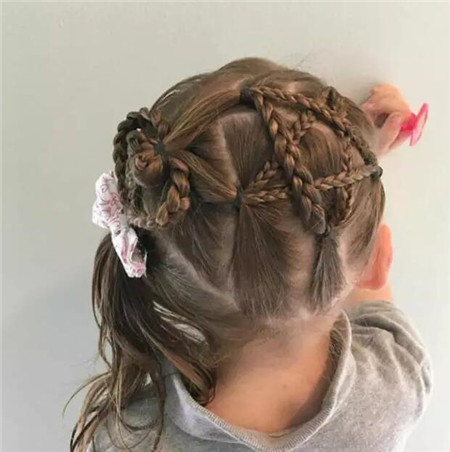 个性儿童侧编发 舞会晚会花童造型