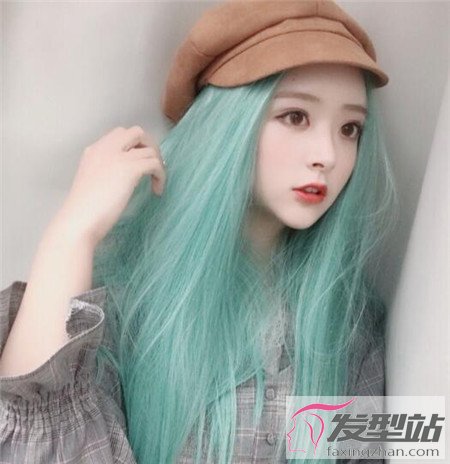 薄荷绿染发效果图 清新感绿头发更时髦