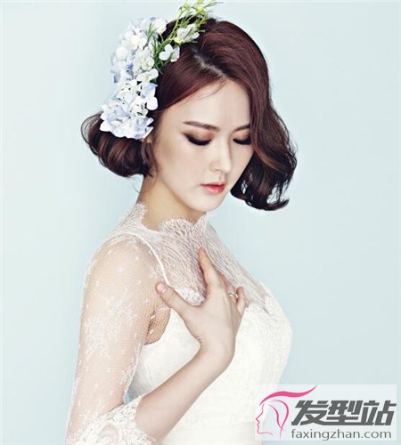 韩式新娘短发发型 短发新娘照样能仙气满满
