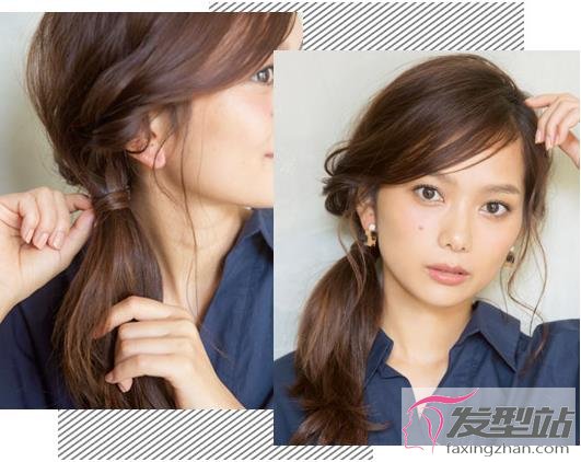 斜扎编发马尾教程头发这么扎上班约会都适合
