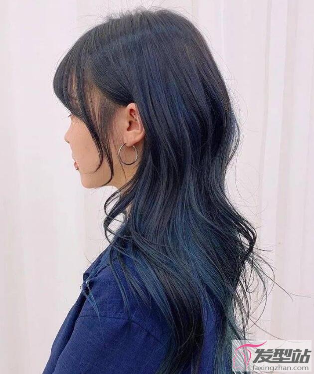 蓝染发型图片