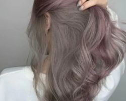 粉紫色中长发，好梦幻哦