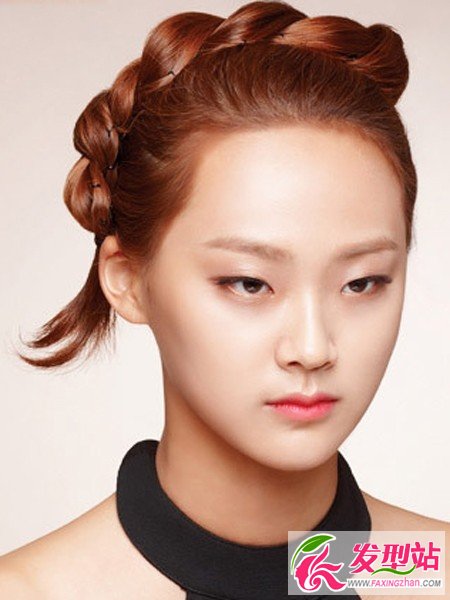 简单实用的无刘海辫子盘发图解