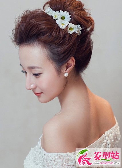 方脸新娘发型图片2017方脸适合什么新娘发型,韩式 新娘发型 鸟窝头