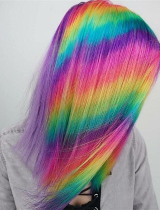 2020非主流染发设计 炫酷混搭彩虹色染发