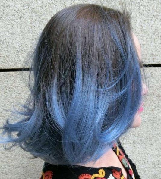 板蓝根染头发效果图图片