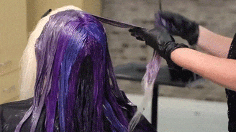 Hair, Purple, Violet, Hair coloring, Hairstyle, Lavender, Long hair, Artificial hair integrations, Black hair, Hair care, 